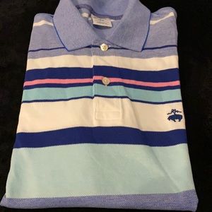 Brooks brothers striped top with blue pink and teal very sharp shirt